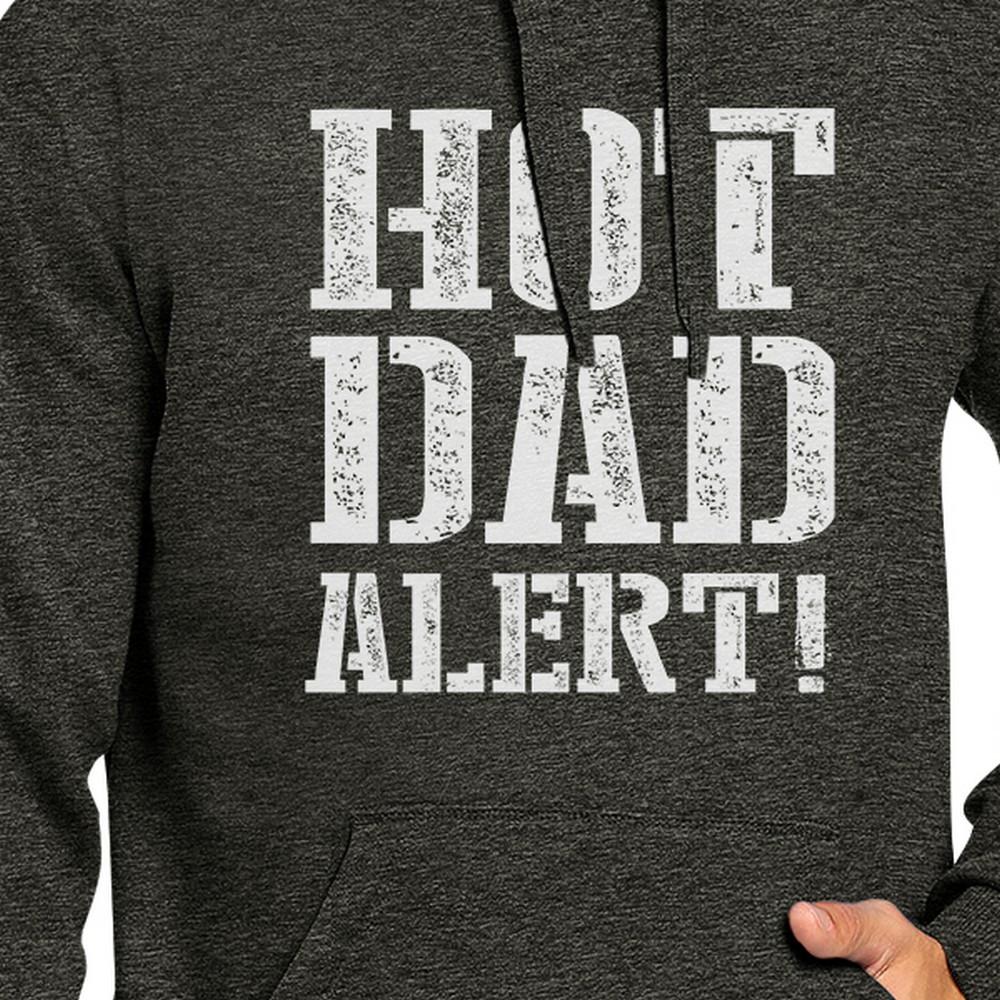 Men Hot Dad Alert Printed Dark Grey Pullover Hoodie