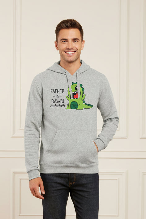 Men Graphic Printed Grey Hoodie