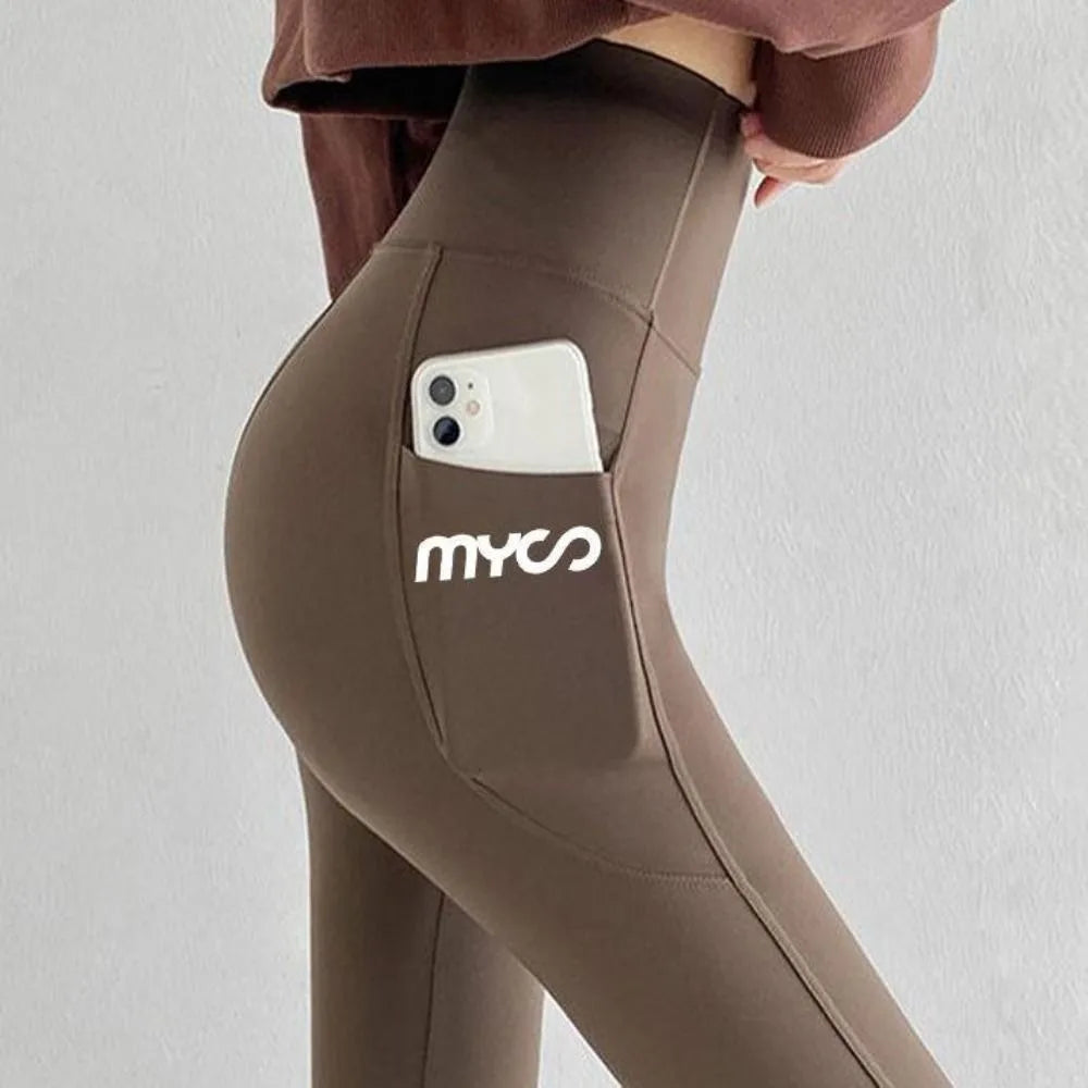 Soft High Waist Women Leggings with Pocket Seamless Elastic Jogging Women's Capri Pants Butt Lifter Tight Shapewear Sports