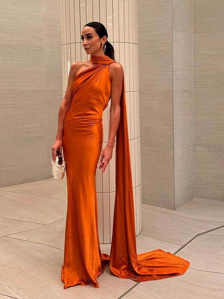 Sexy Satin Ribbon Party Dress Women