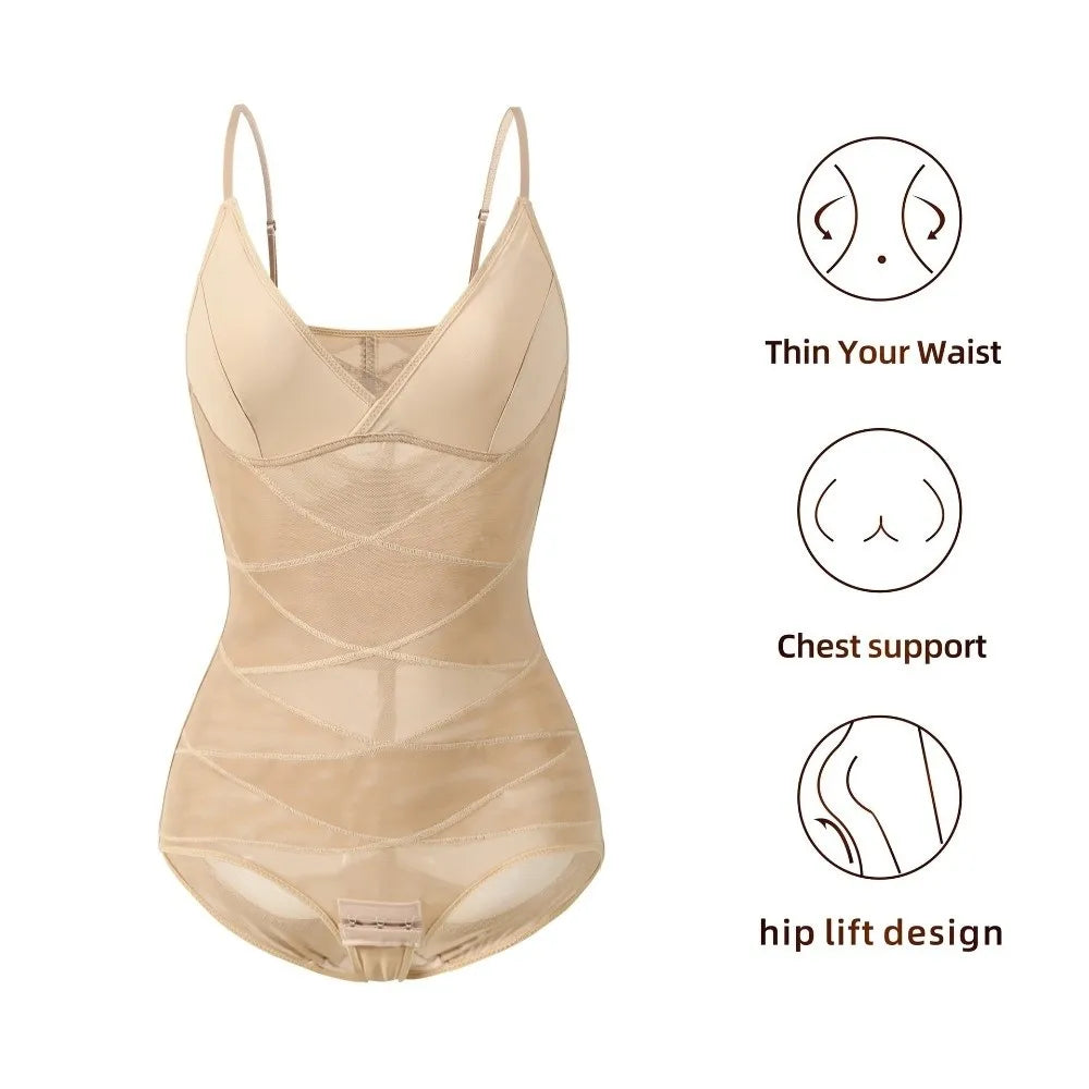 Seamless Cross Belt Body Shapers Tummy Control Belly Contracting Slimming Shapewear Butt Lifting Waist Trainer