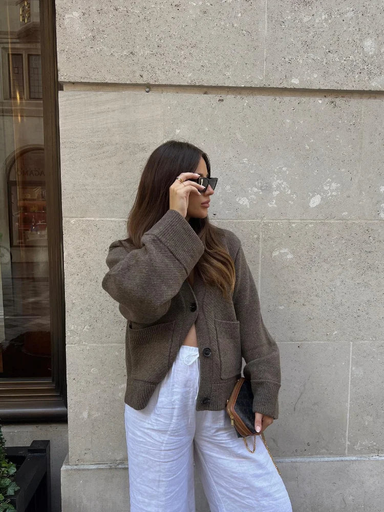 Casual V Neck New Commute Loose Knitwear