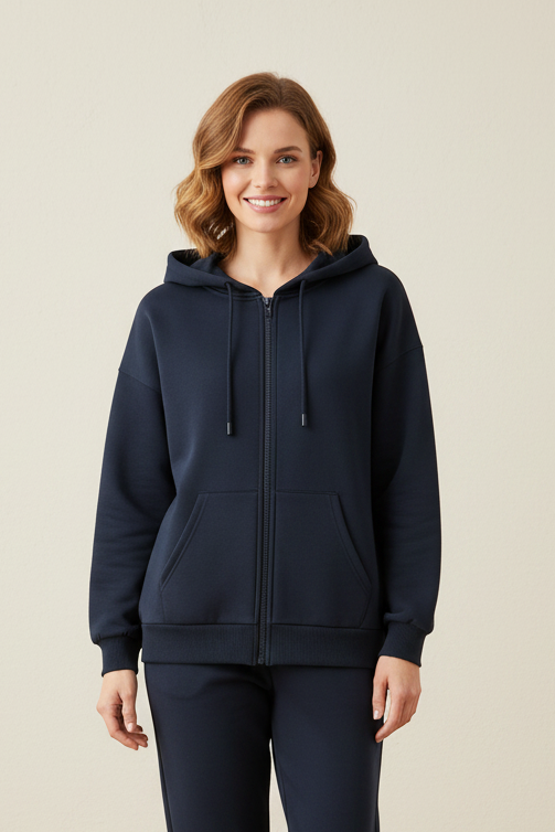 Navy Hoodie for Women with Pockets