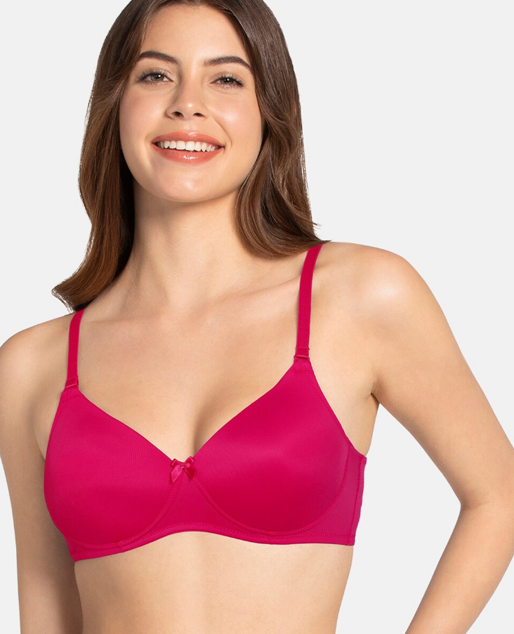 Women Solid Padded Wire free Smooth Charm T-Shirt Bra