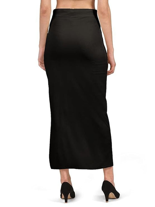 Women Black Lycra Saree Shapewear Petticoat