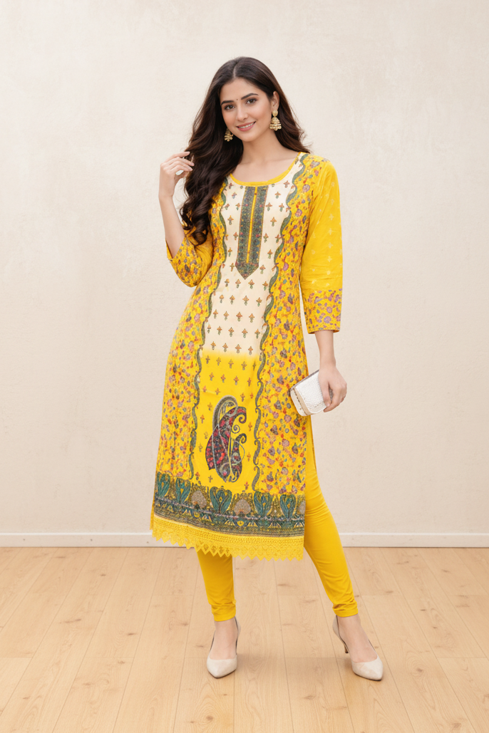 Women Kurti Set Comfortable Daily Wear Outfit