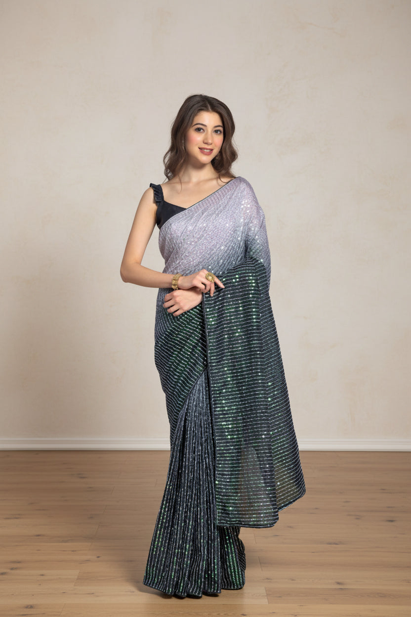 Women Semi-Stitched Georgette Saree
