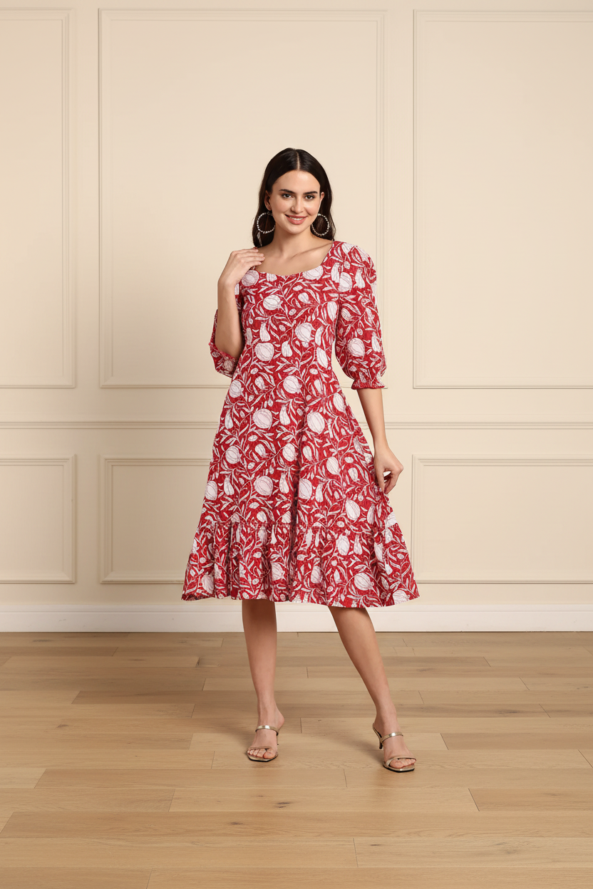 Women A-line Maroon Dress