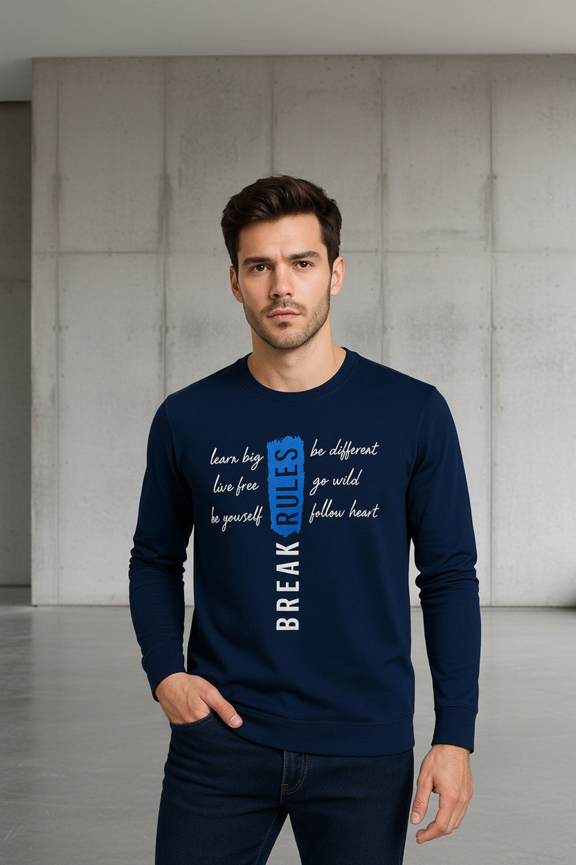 Men Break Rules Graphic Sweatshirt