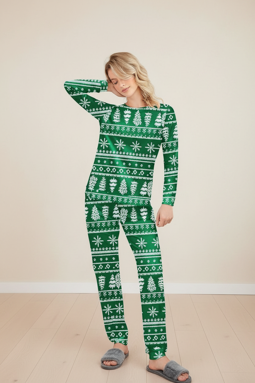 Two Piece Relaxed Fit Green Co-ord Set for Women