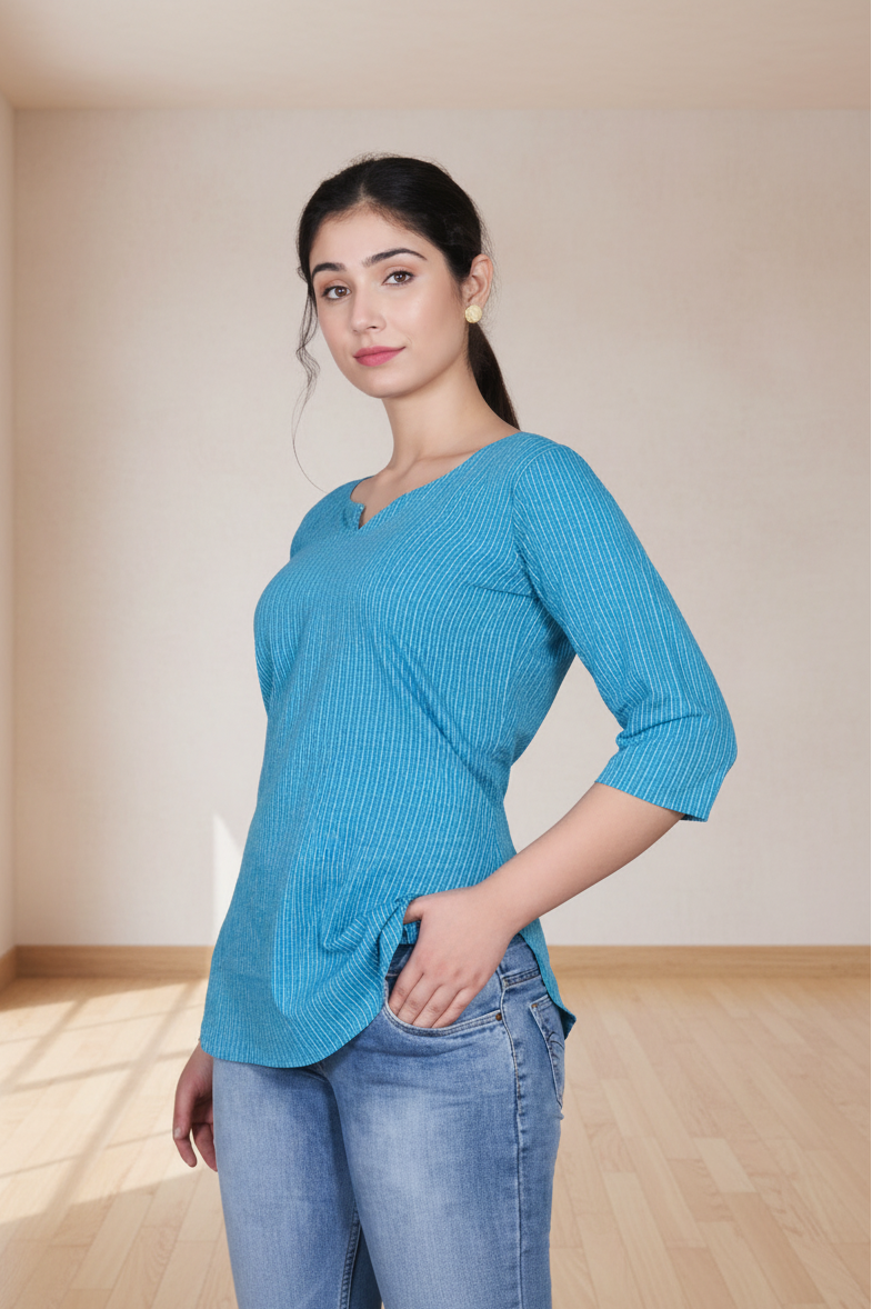 Women Cotton Short Kurta Top Tunic for Women