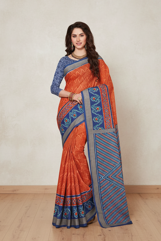 Women Cotton Printed Saree