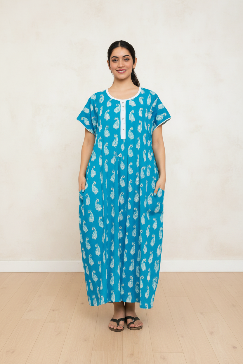 Women Nighty Breathable Cotton Sleepwear