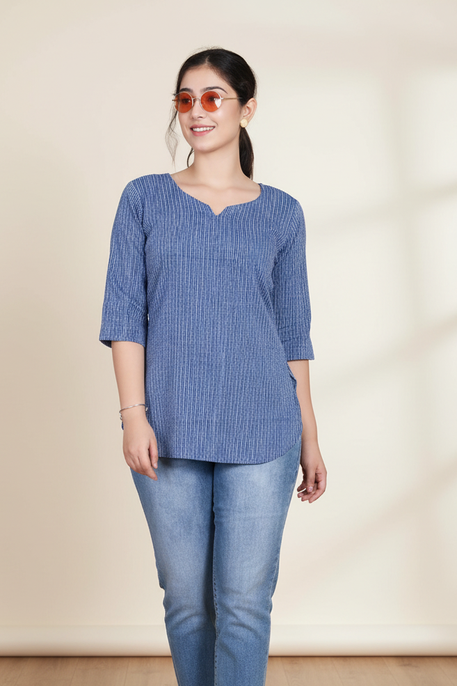 Women Cotton Short Kurta Top Tunic for Women