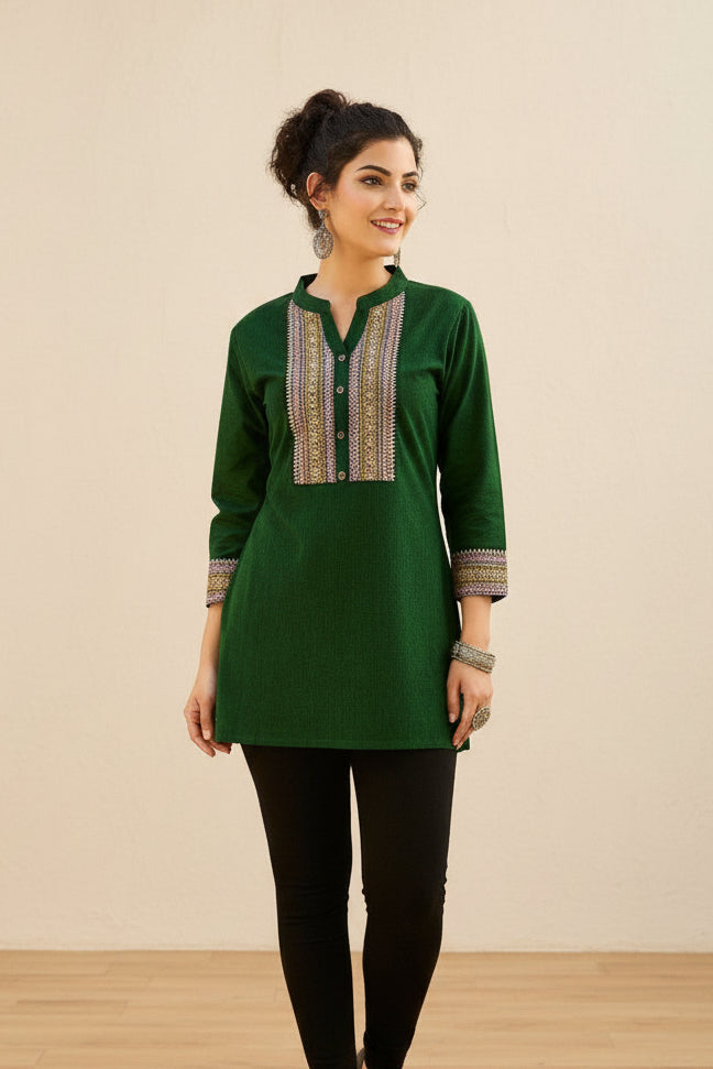 Women Cotton Embroidered Tunic
