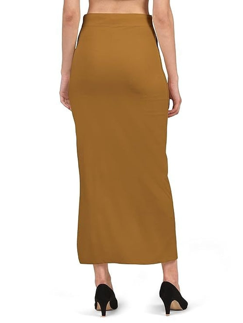 Women Brown Lycra Saree Shapewear Petticoat