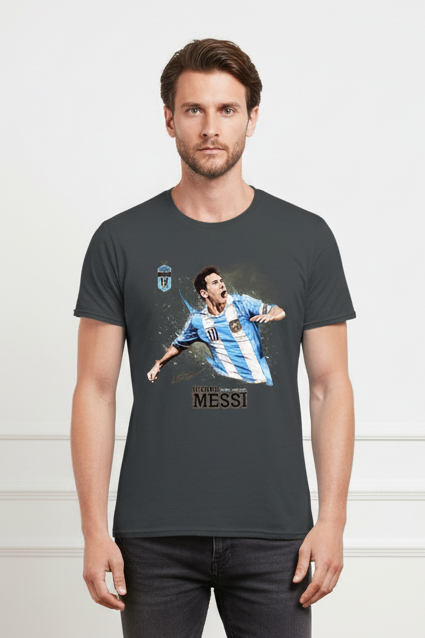 Men Graphic Messi Half Sleeves T Shirt