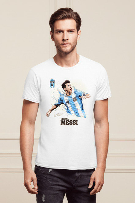 Men Graphic Messi Half Sleeves T Shirt