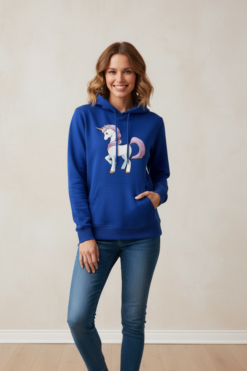 Unicorn Blue Hoodie for Women