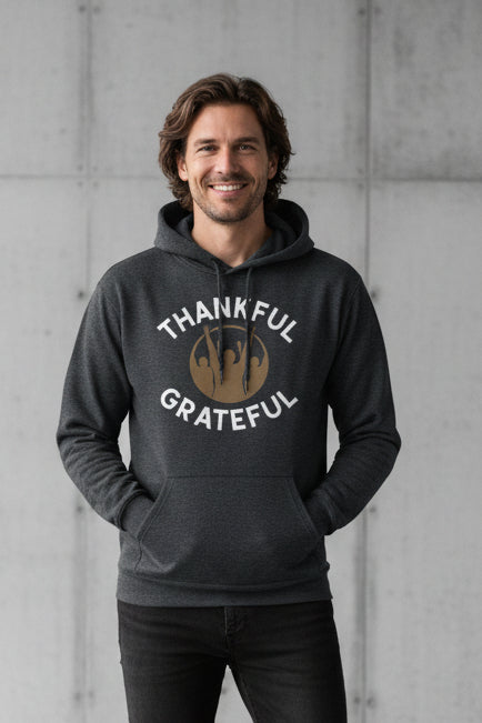 Men Thankful Grateful Graphic Hoodie