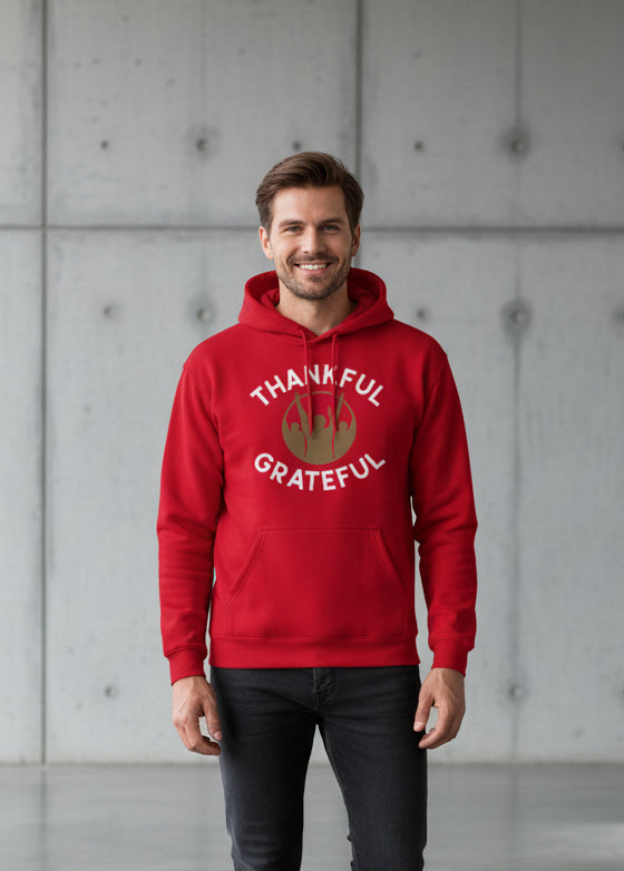 Men Thankful Grateful Graphic Hoodie