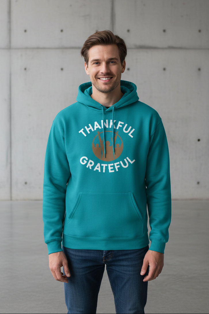 Men Thankful Grateful Graphic Hoodie